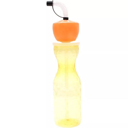 Sportinis butelis su šiaudeliu 500 ml geltonas EXCELLENT HOUSEWARE