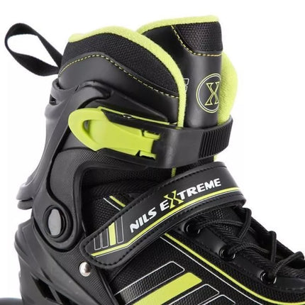 NILS EXTREME NH18191 2IN1 ROLLER SKATES BLACK-LIME SIZE L (39-43) WITH REPLACEABLE HOCKEY BLADE