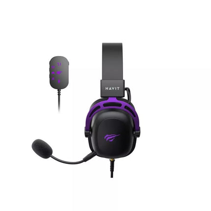Havit H2002+U Žaidimų ausinės (Juodos ir Violetinės)