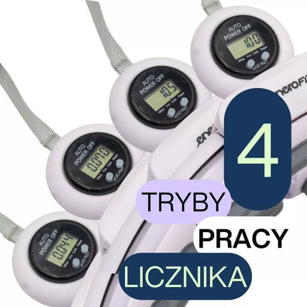 HULA HOP WITH MASSAGER, WEIGHT AND COUNTER, WHITE AND GREY ENERO FIT