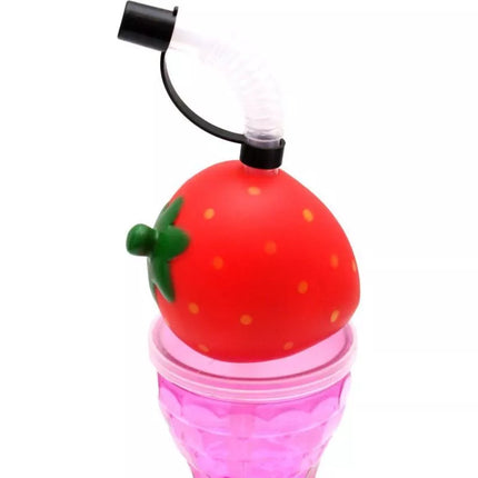 Sportinis butelis su šiaudeliu 500ml rožinis EXCELLENT HOUSEWARE