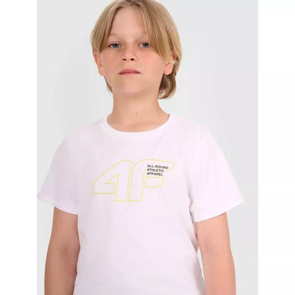 Boys' t-shirt with print 4F 4FJWAW25TTSHM2417-10S