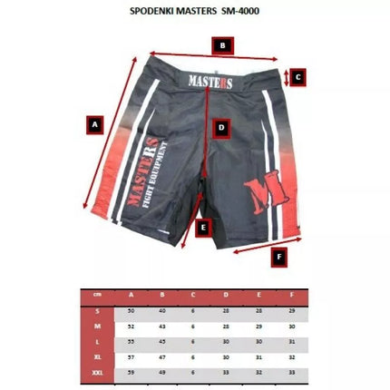 (P) MMA MASTERS šortai - SM-4000 AKCIJA!!!