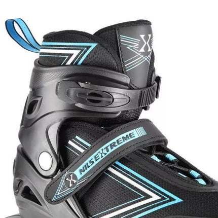 NILS EXTREME NH11912 A 2IN1 ROLLER SKATES BLACK-BLUE SIZE S (31-34) WITH REPLACEABLE HOCKEY BLADE