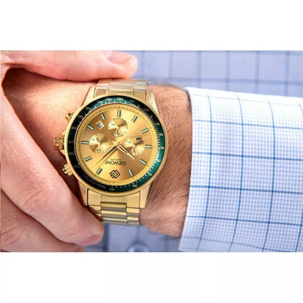 Men's Watch Giewont Chronograph Sapphire Gold Green GW3520-B6
