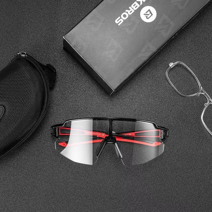 Rockbros juodi sportiniai akiniai su fototromine technologija