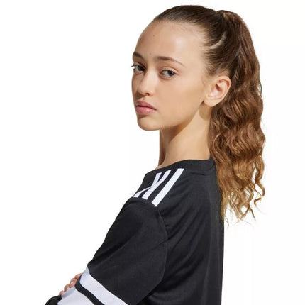 Vaikiškas adidas Squadra 25 džersis ilgomis rankovėmis, juodos ir baltos spalvos JJ0047