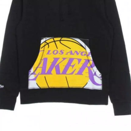 Mitchell & Ness NBA apkarpyto logotipo Los Angeles Lakers bliuzonas su gobtuvu juodas