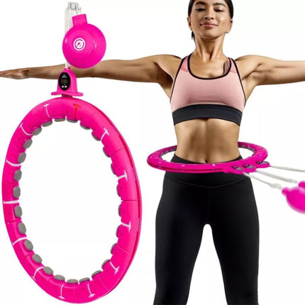 HULA HOP WITH MASSAGER, WEIGHTS AND COUNTER FUCHSIA ENERO FIT