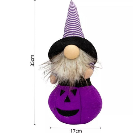 DECORATIVE PUMPKIN FIGURE 35CM LED HALLOWEEN PURPLE PURPLE
