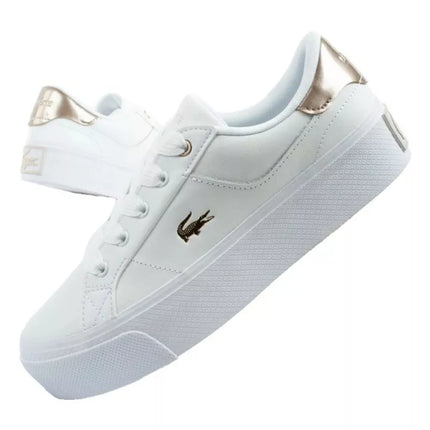 Madingi balti moteriški sportiniai bateliai Lacoste Ziane Platform 126