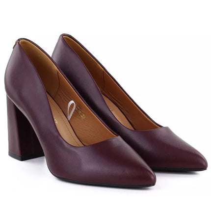 Burgundy suede pointed toe pumps Sergio Leone PB216