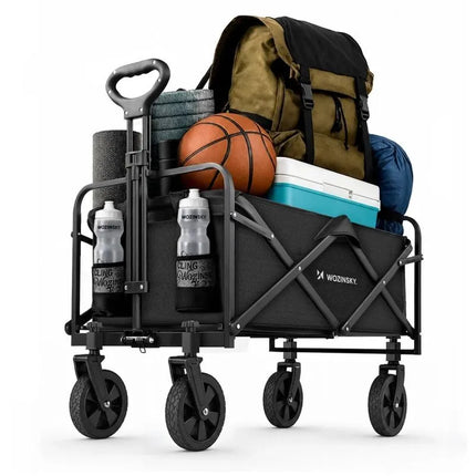 Wozinsky WZP-80 paplūdimio, turistinis, sodo vežimėlis, patvarus, su plačiais ratais, keliamoji galia iki 80 kg - juodas
