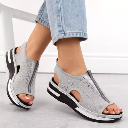 Rieker W RKR686 metallic comfortable slip-on sandals