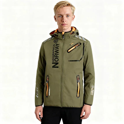 Geographical Norway Royaute DB 068 M WY1996H/GN-Kaki / Orange Softshell striukė