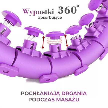HULA HOP RINKINYS HHW12 VIOLETINIS SU SVORIAIS IR HMS DIRŽAS BR163 JUODAS PLUS SIZE