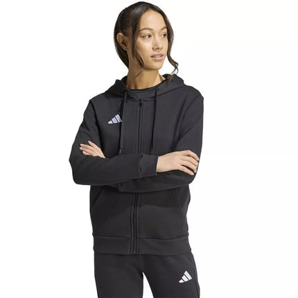 Moteriškas adidas Entrada 26 džemperis su pilnu užtrauktuku, juodas KF5939