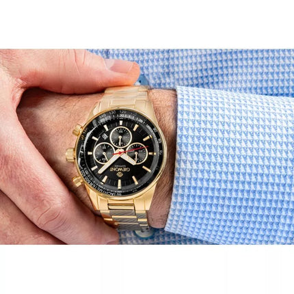 Men's Watch Giewont Chronograph Sapphire Gold Black GW9140-B4