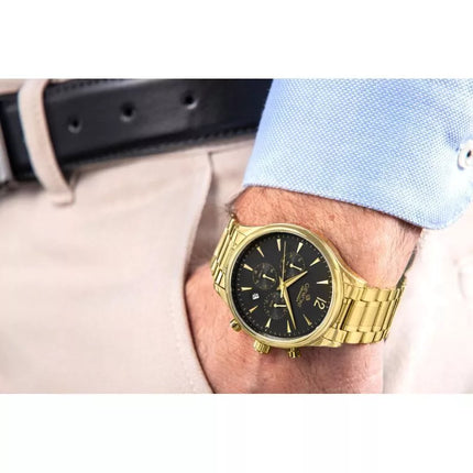 Vyriškas laikrodis Giewont Chronograph Safyro stiklas Auksinis Juodas GW6310-B4