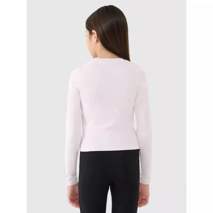 Mergaitiški marškiniai ilgomis rankovėmis, slim fit, lygūs 4F 4FJRSS25TLONF505-12S