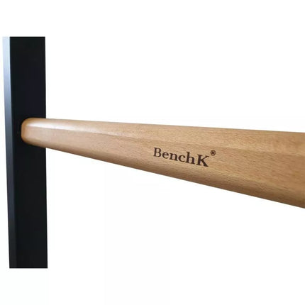 GYMNASTIC WOODEN AND METAL EXTENSION WALL BAR WITH METAL HANDLE IN OAK COLOUR BENCHK 511