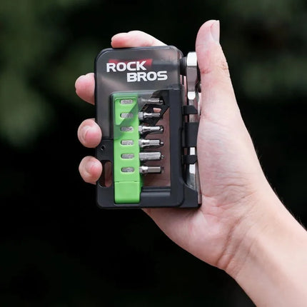 Rockbros Bike Tool Set with Mini Ratchet and Bits - Translucent Green