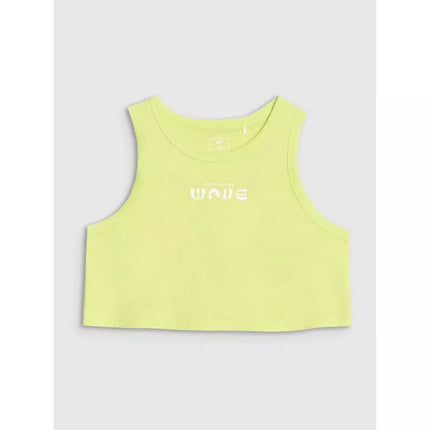 Girls' oversize printed crop top 4F 4FJWSS25TSLEF112-45S