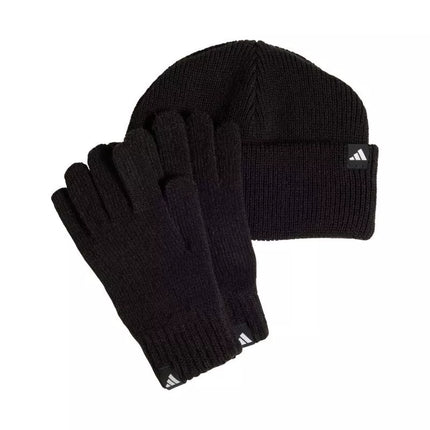 Adidas vaikiškas kepurės ir pirštinių komplektas, juodas JP2783