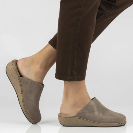 Filippo DK7567 Taupe Leather Wedge Sandals