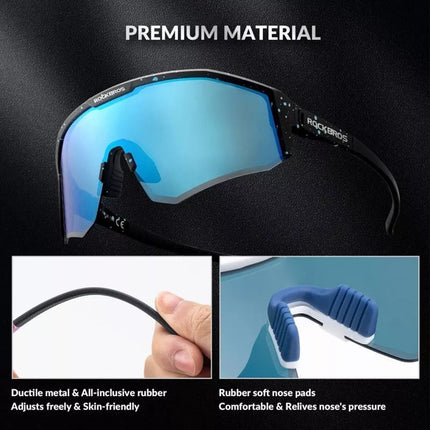 Rockbros SP297 sports glasses black and blue from the field