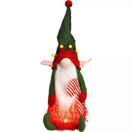 Dekoratyvinė pliušinė elfų figūrėlė su LED, 51 cm