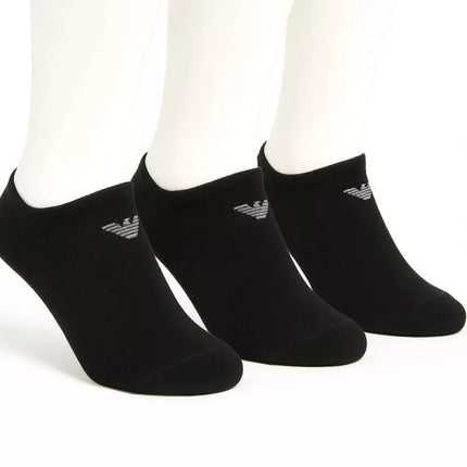 Emporio Armani Calza medvilninės juodos patogios 3 poros kojinių