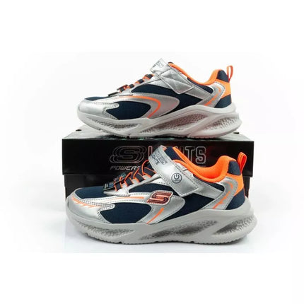 Skechers Glow Strider LED vaikiški sportiniai batukai berniukams, sidabriniai