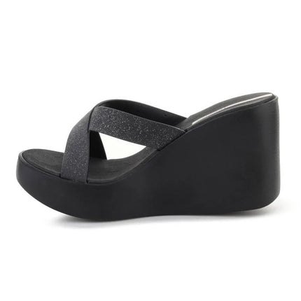 IPANEMA HIGH FASHION II SLIDE FEM BLACK/GLITTER/BEIGE 83646-BQ589