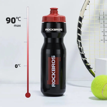 Dviračio gertuvė Rockbros 750 ml – skaidri juoda su raudonu snapeliu