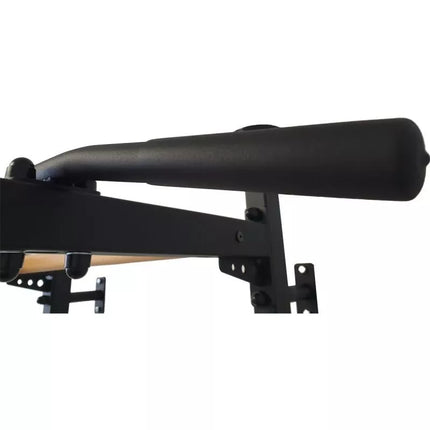 GYMNASTIC WOODEN AND METAL EXTENSION WALL BAR WITH METAL HANDLE IN OAK COLOUR BENCHK 511