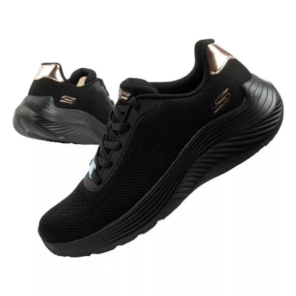 Skechers Bobs Squad Waves juodi, lengvi, madingi moteriški sportiniai bateliai