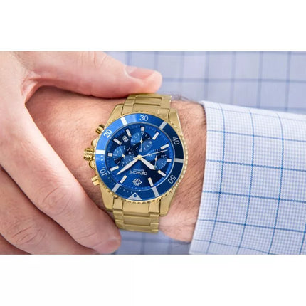 Men's Watch Giewont Chronograph Sapphire Gold Blue GW3970-B6