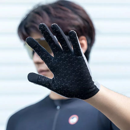 Rockbros Breathable Full Finger Cycling Gloves, Size: M - Gray