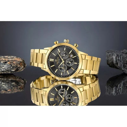 Giewont Chronograph Sapphire Gold Black Men's Watch GW8510-B5