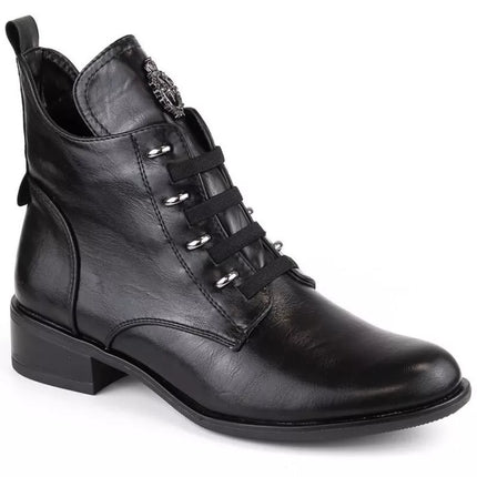 Jezzi W JEZ412A insulated flat ankle boots, black