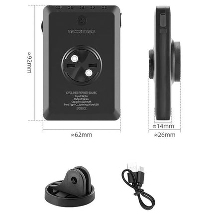 Rockbros JP008 priekinis dviračio žibintas su 5000mAh power bank 150lm IPX6 - juodas