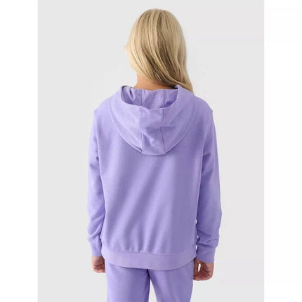 Girls' sweatshirt with hood, open, 4F Junior 4FJWMM00TSWSF1316-32S