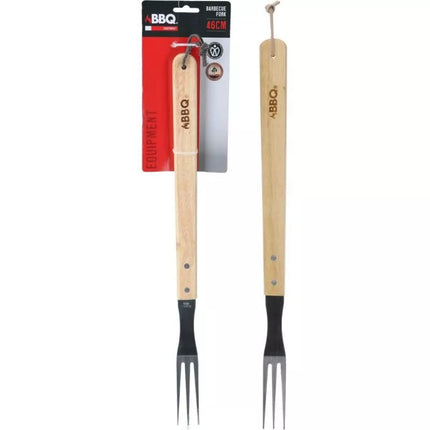 BBQ šakutė 46 cm su medine rankena