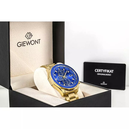 Men's Watch Giewont Chronograph Sapphire Gold Blue GW7290-B6