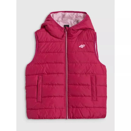 Girls' down vest with synthetic filling 4F 4FJRAW25TVJAF322-54S