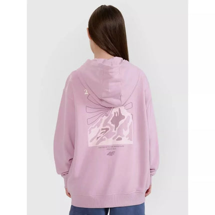 Girls' sweatshirt with a hood, 4F 4FJWSS25TSWSF1482-52S