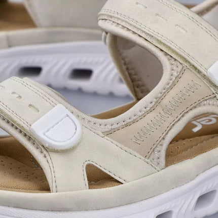 Rieker W RKR691 patogūs velcro sandalai smėlio spalvos