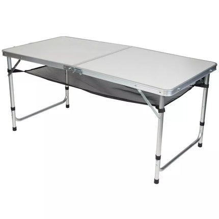 FOLDABLE CAMPING TABLE 120x60x70/62/55CM 4 CHAIRS AND SHELF