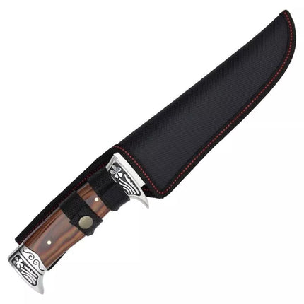 SCK hunting knife with a wooden handle